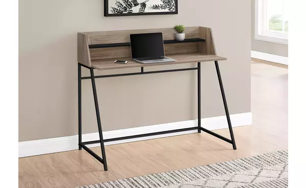 computer desk - 48 l - dark taupe - black metal by monarch specialties