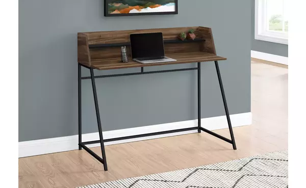 computer desk - 48 l - brown reclaimed wood - black metal by monarch specialties