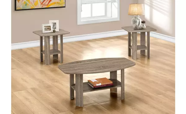table set - 3pcs set - dark taupe by monarch specialties