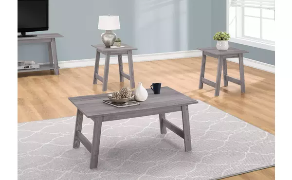 table set - 3pcs set - grey by monarch specialties