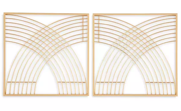 dalkins gold finish wall decor set (2/cn) by ashley