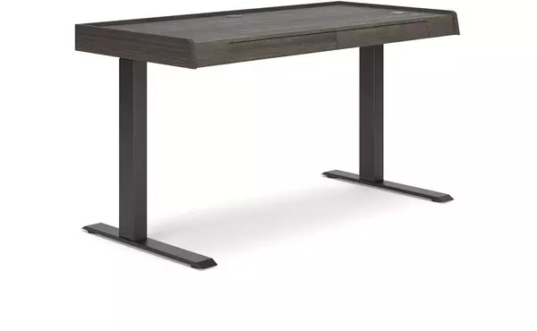 zendex dark brown adjustable height desk by ashley