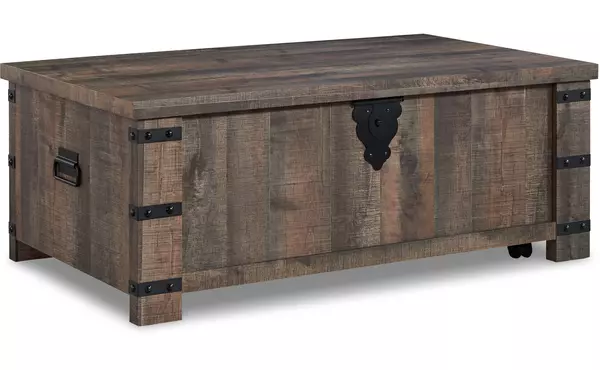 hollum rustic brown lift top cocktail table by ashley