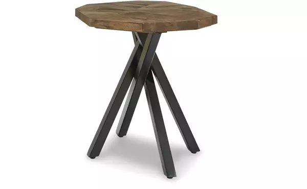 haileeton brown/black round end table by ashley