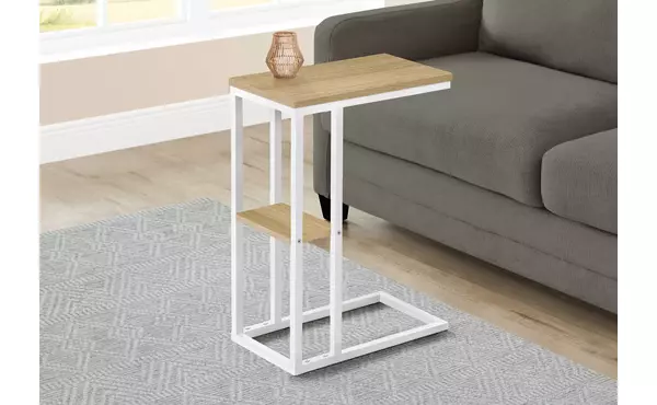 accent table - 25 h - natural - white metal by monarch specialties