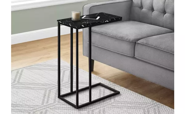 accent table - 25 h - black marble - black metal by monarch specialties
