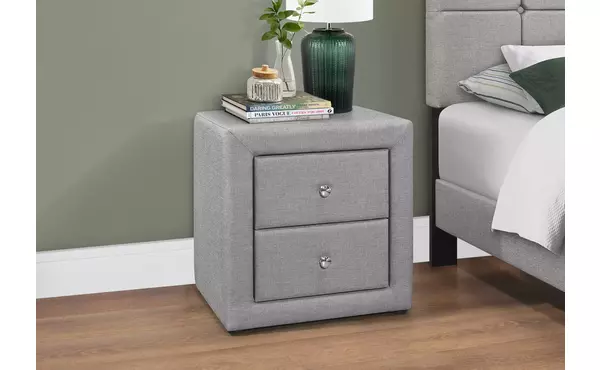 nightstand - 21 h - grey linen by monarch specialties