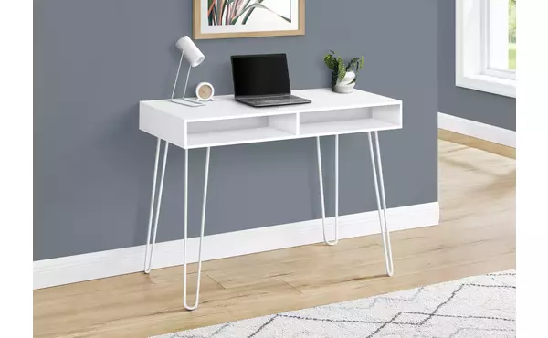 computer desk - 40 l - white - white metal by monarch specialties