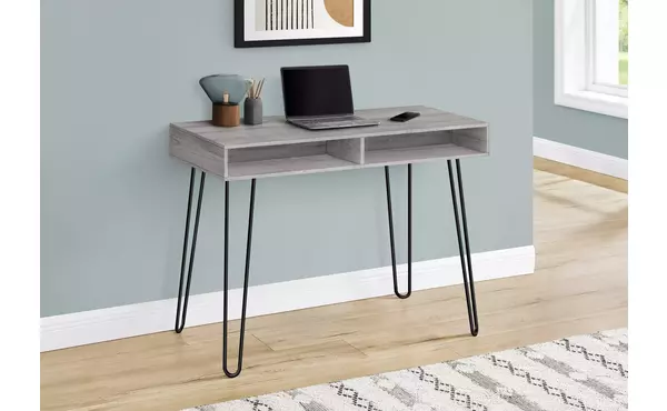 computer desk - 40 l - grey - black metal by monarch specialties