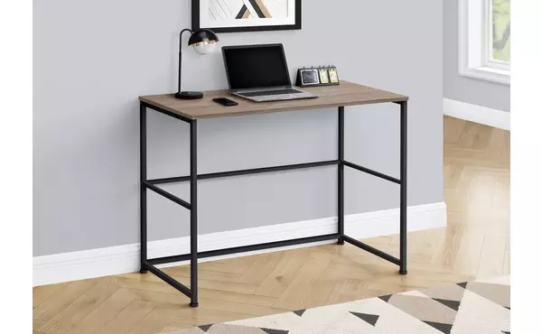 computer desk - 40 l - dark taupe - black metal by monarch specialties