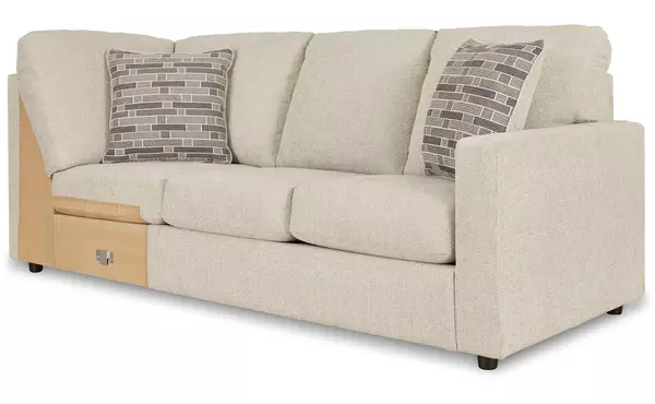 edenfield linen raf sofa w/corner wedge by ashley