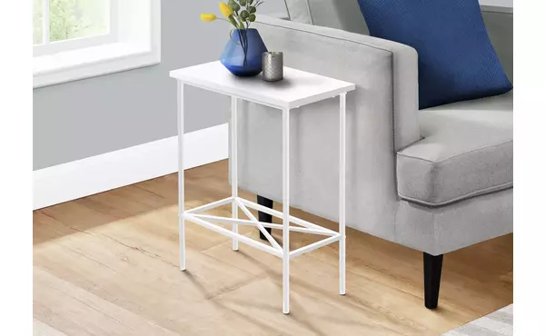accent table - 24 h -white - white metal by monarch specialties