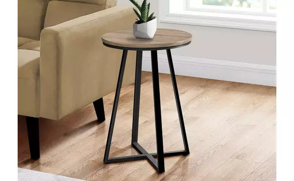 accent table - 22 h - dark taupe - black metal by monarch specialties