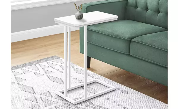 accent table - 25 h -white - white metal by monarch specialties