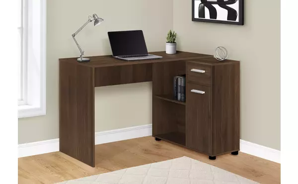 computer desk - 46 l - dark walnut - storage cabinet by monarch specialties