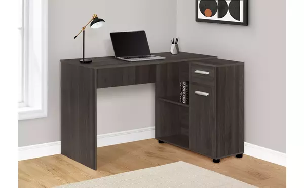 computer desk - 46 l - brown oak - storage cabinet by monarch specialties