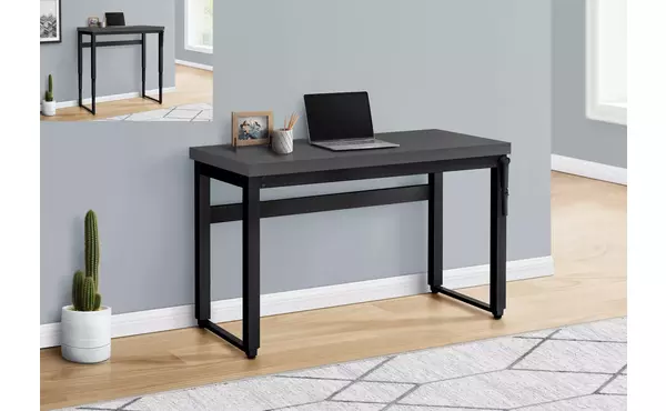 computer desk - 48 l - modern grey - adj.height- black by monarch specialties