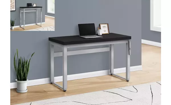 computer desk - 48 l - black - adj.height- silver metal by monarch specialties