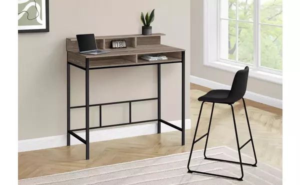 computer desk - 48 l - dark taupe - black standing height by monarch specialties