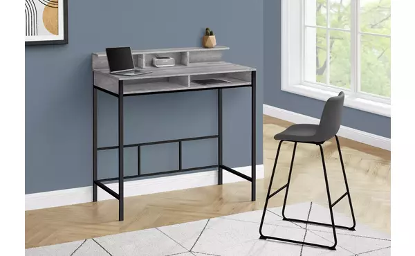 computer desk - 48 l - grey - black standing height by monarch specialties