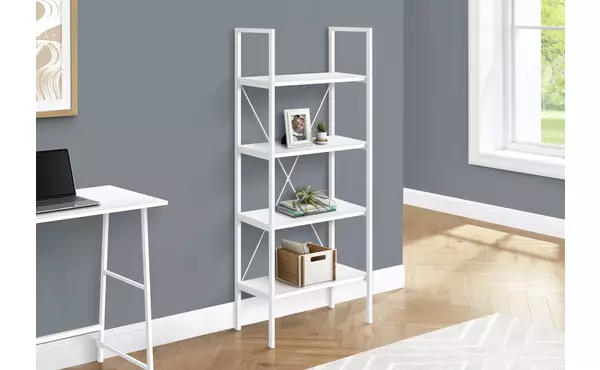 bookcase - 48 h - white - white metal by monarch specialties