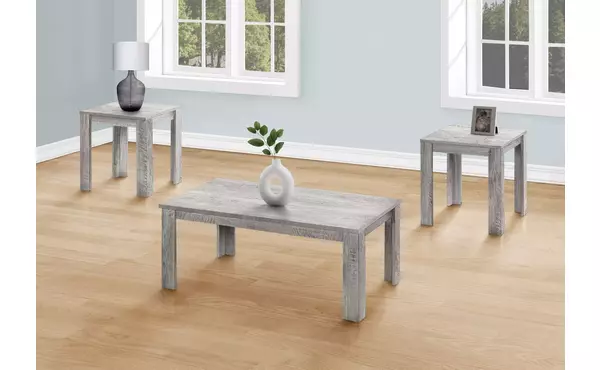 table set - 3pcs set - industrial grey by monarch specialties