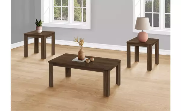 table set - 3pcs set - dark walnut by monarch specialties