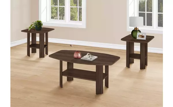 table set - 3pcs set - dark walnut by monarch specialties