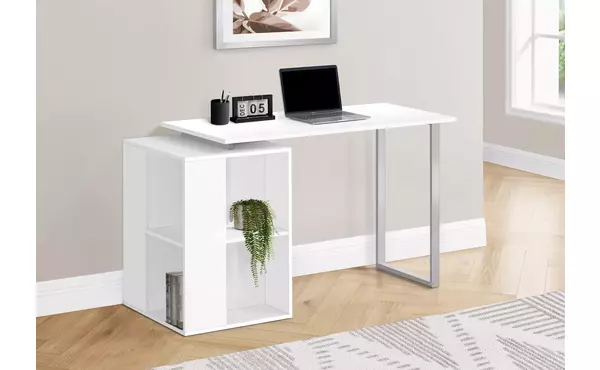 computer desk - 55 l - white left or right facing by monarch specialties