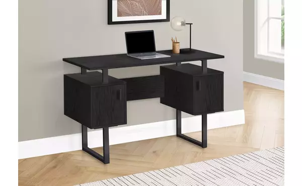 computer desk - 48 l - black oak - black metal by monarch specialties