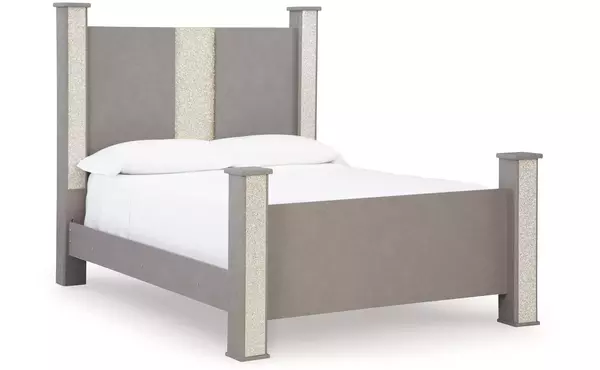 surancha gray queen poster headboard panel by ashley