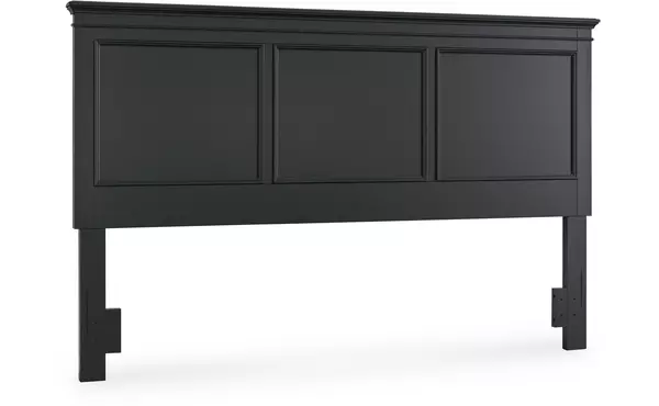 lanolee black king/cal king panel headboard by ashley