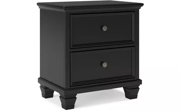 lanolee black two drawer night stand by ashley