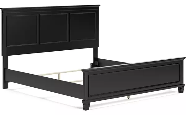 lanolee black queen/king panel rails by ashley