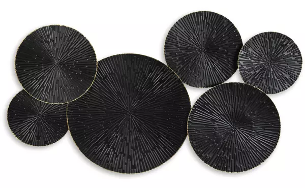 rhetlen black/gold finish wall decor by ashley