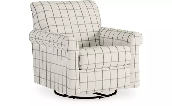 davinca charcoal swivel glider accent chair by ashley