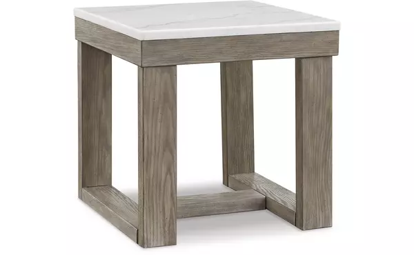 loyaska brown/ivory square end table by ashley