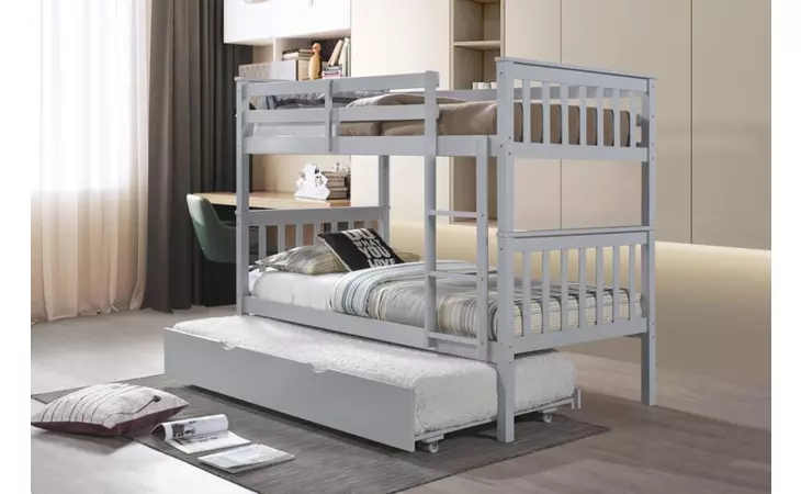 TTLG  TWIN TWIN BUNK BED LIGHT GRAY
