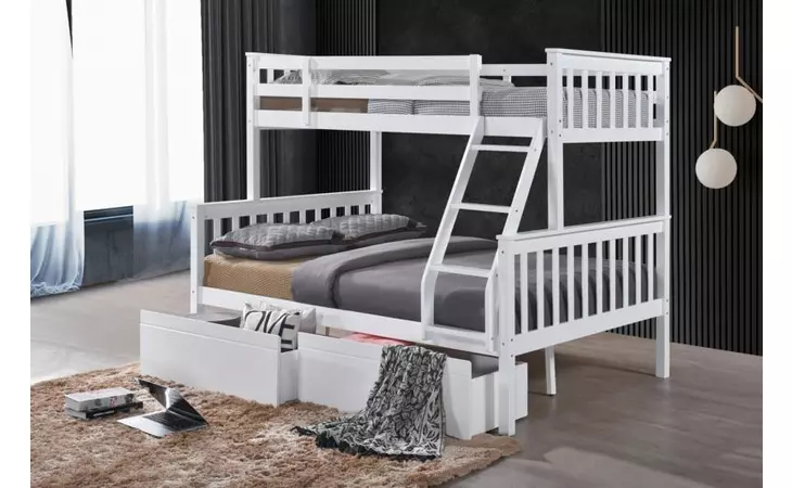 TFW  TWIN OVER FULL BUNK BED WHITE