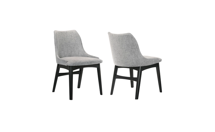 LCAZSIBLGR  AZALEA GRAY FABRIC AND BLACK WOOD DINING SIDE CHAIRS - SET OF 2