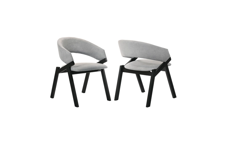 LCTASIGRBL  TALULAH GRAY FABRIC AND BLACK VENEER DINING SIDE CHAIRS - SET OF 2