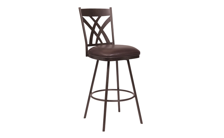 LCDOBAABBR26  DOVER 26 COUNTER HEIGHT BARSTOOL IN AUBURN BAY AND BROWN FAUX LEATHER
