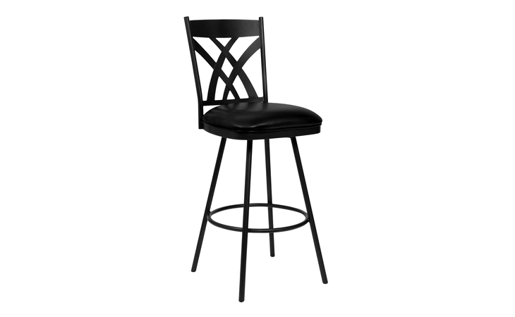 LCDOBAMBBL26  DOVER 26 COUNTER HEIGHT BARSTOOL IN MATTE BLACK FINISH AND BLACK FAUX LEATHER