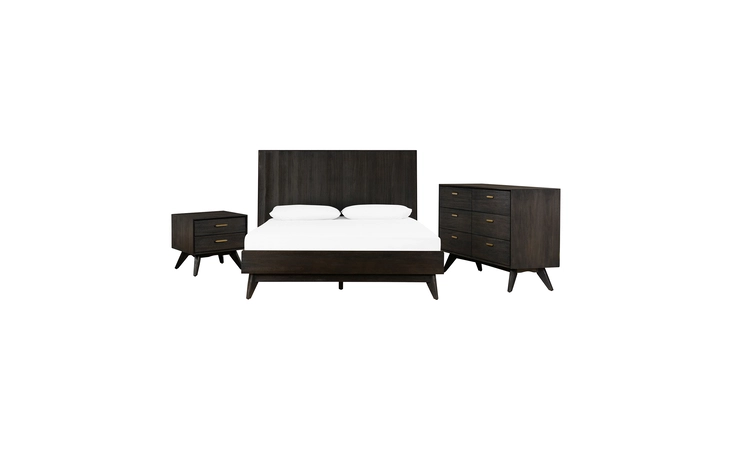 SETLFBDKG3A  BALY 3 PIECE ACACIA KING LOFT BED AND NIGHTSTANDS BEDROOM SET