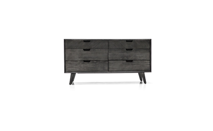 LCMODRTG  MOHAVE MID-CENTURY TUNDRA GRAY ACACIA 6 DRAWER DRESSER