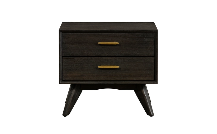 LCLFLABR  BALY ACACIA MID-CENTURY 2 DRAWER NIGHT STAND