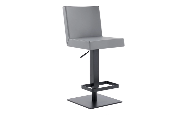 LCLGSWBAMBGR  LEGACY ADJUSTABLE HEIGHT SWIVEL GRAY FAUX LEATHER AND BLACK METAL BAR STOOL