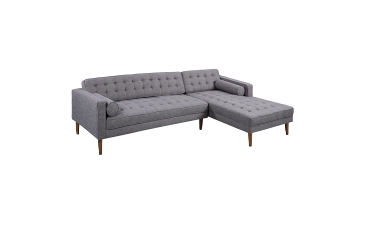 LCELCHDGRI  ELEMENT RIGHT-SIDE CHAISE SECTIONAL IN DARK GRAY LINEN AND WALNUT LEGS