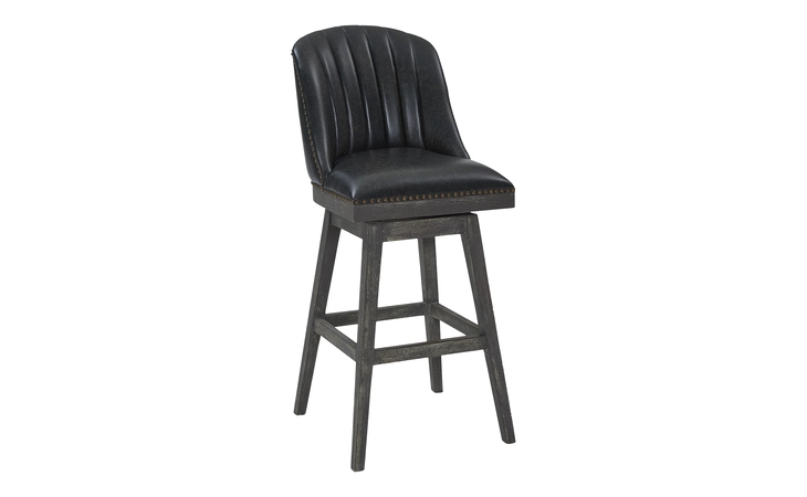 LCJRBAGRON26  JOURNEY 26 COUNTER HEIGHT SWIVEL BROWN ONYX FAUX LEATHER AND AMERICAN GRAY WOOD BAR STOOL