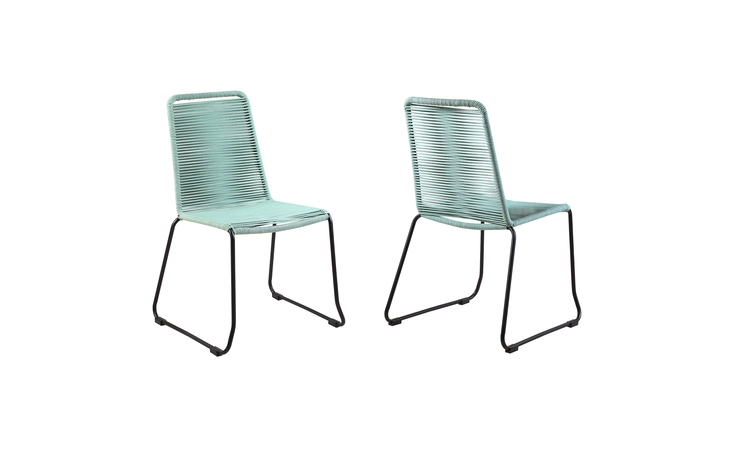 LCSHSIWSB  SHASTA OUTDOOR METAL AND ROPE STACKABLE DINING CHAIR - SET OF 2